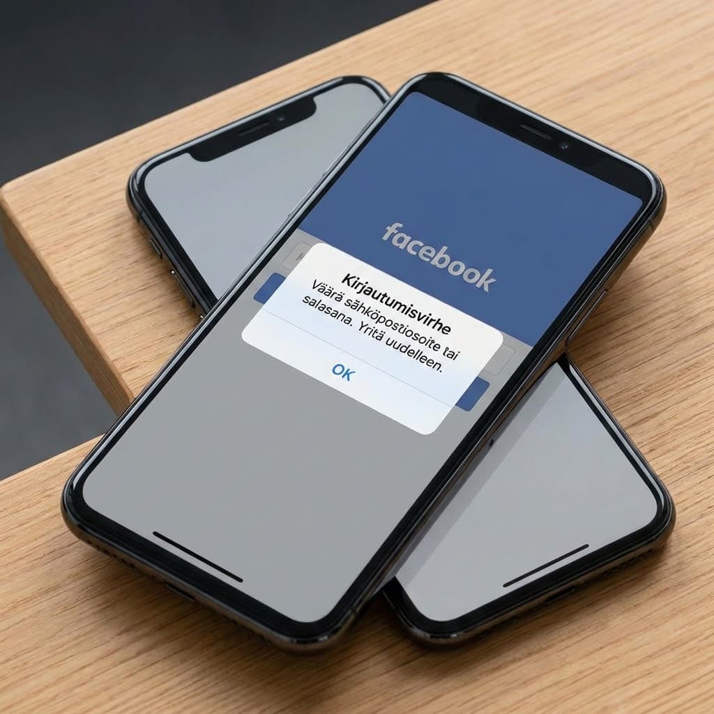 Facebook kirjautumisongelma