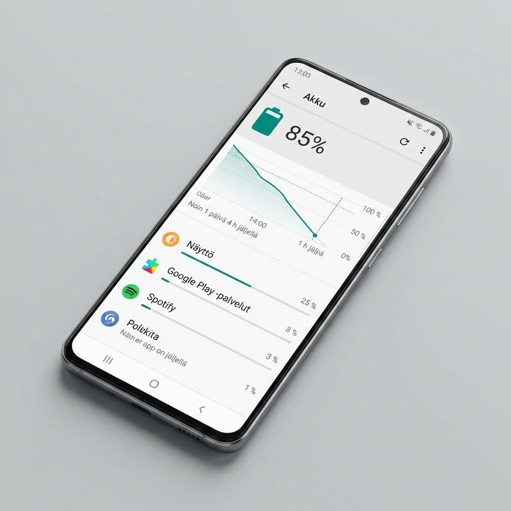 Akun ja virransäästön asetukset Androidissa
