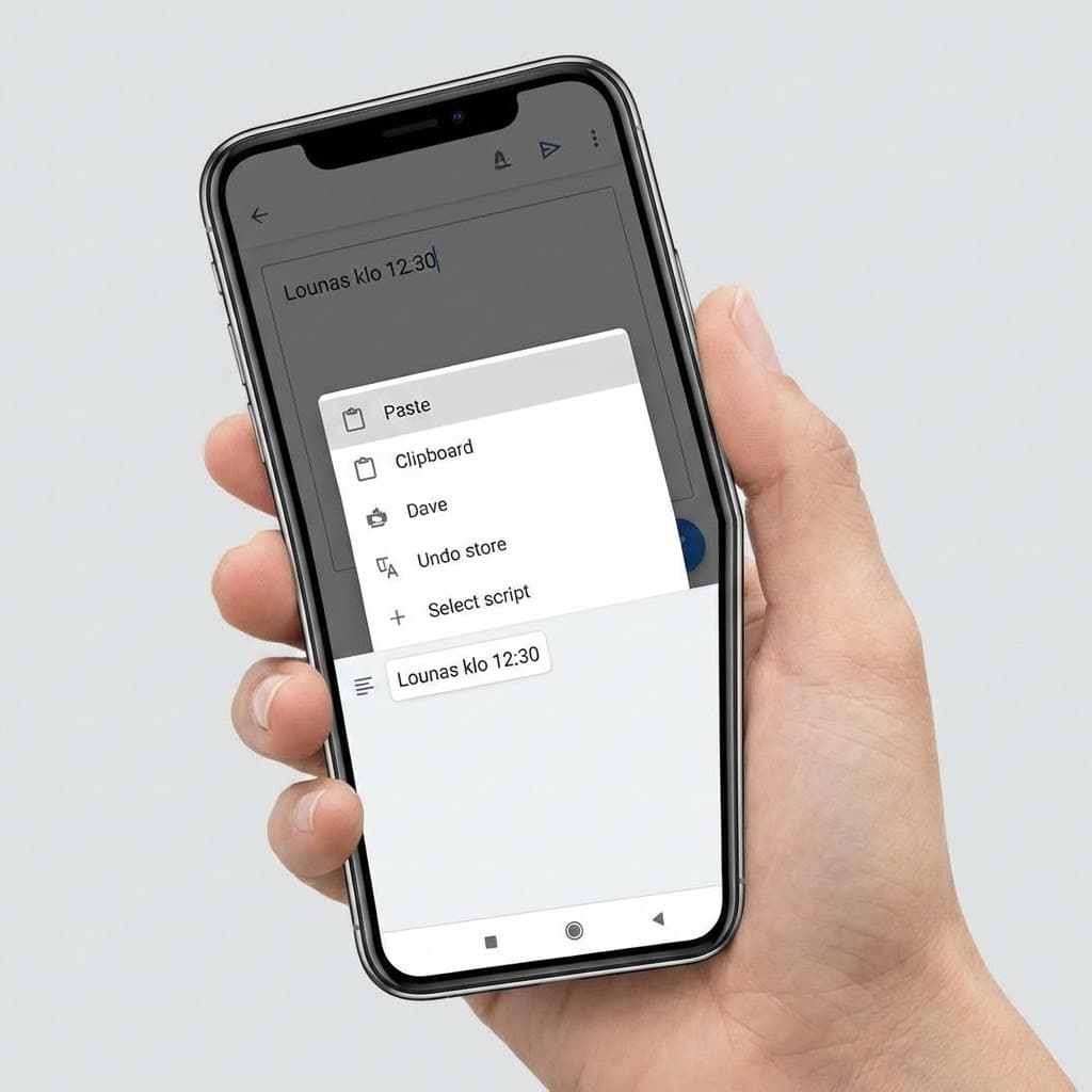 Liitä teksti Androidissa