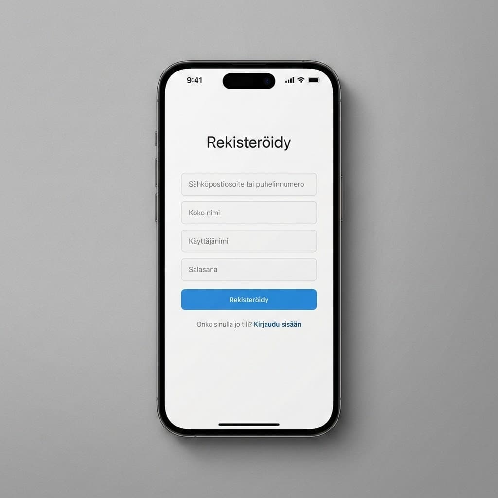 Rekisteröidy Instagramiin