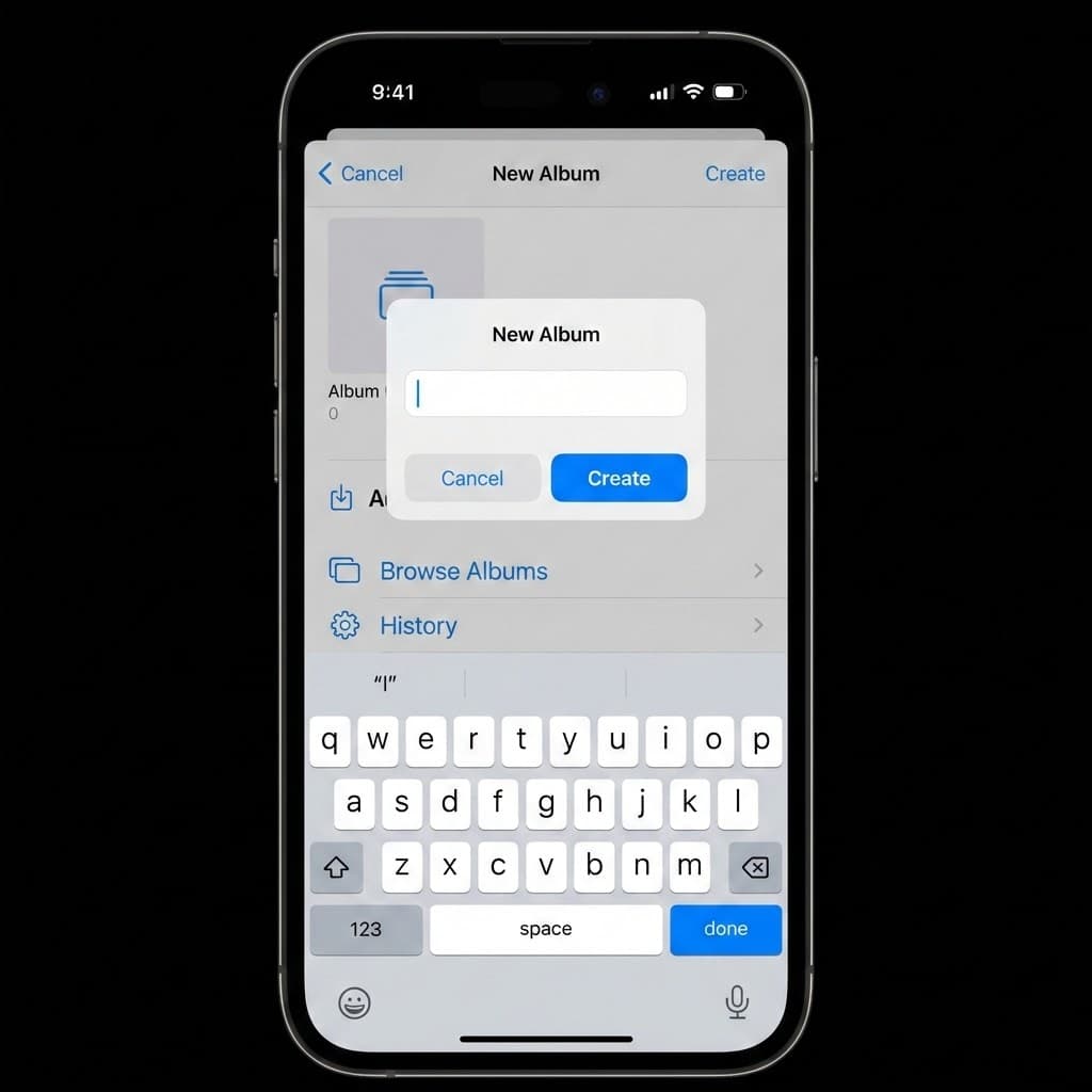 Luo albumi iPhonella