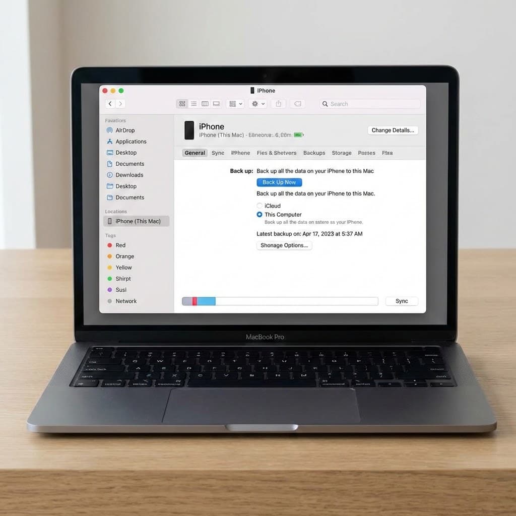 Varmuuskopioi iPhone Finderiin (Mac)