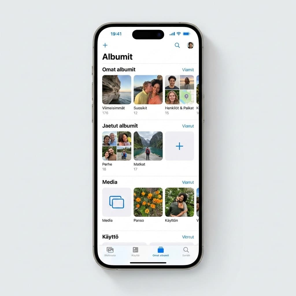 Järjestä albumit iPhonella