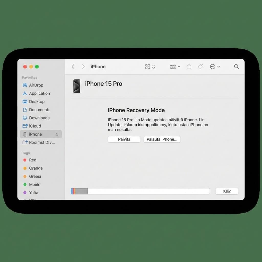 Tyhjennä iPhone Finderista tai iTunesta