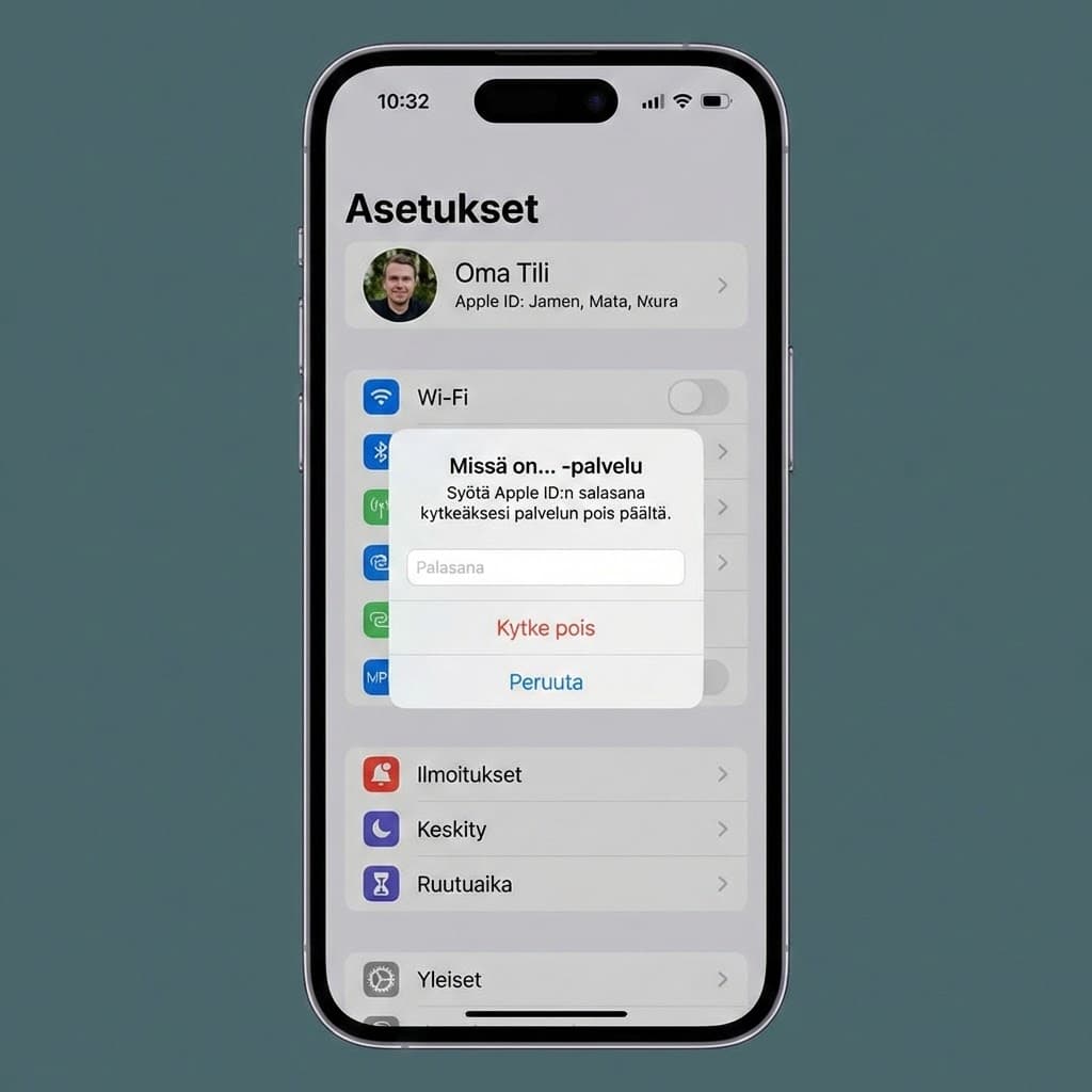 Poista iPhone iCloudista