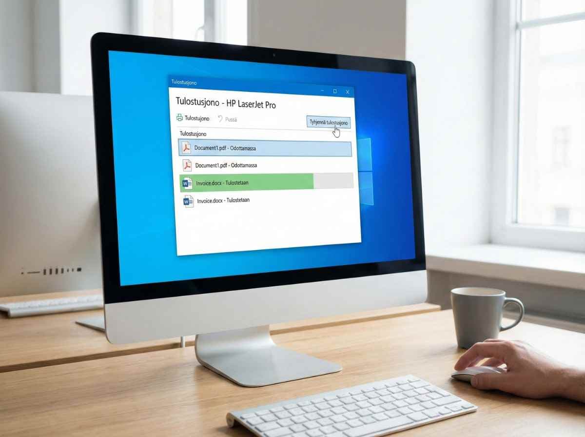 Tarkista tulostinjonon tyhjennys