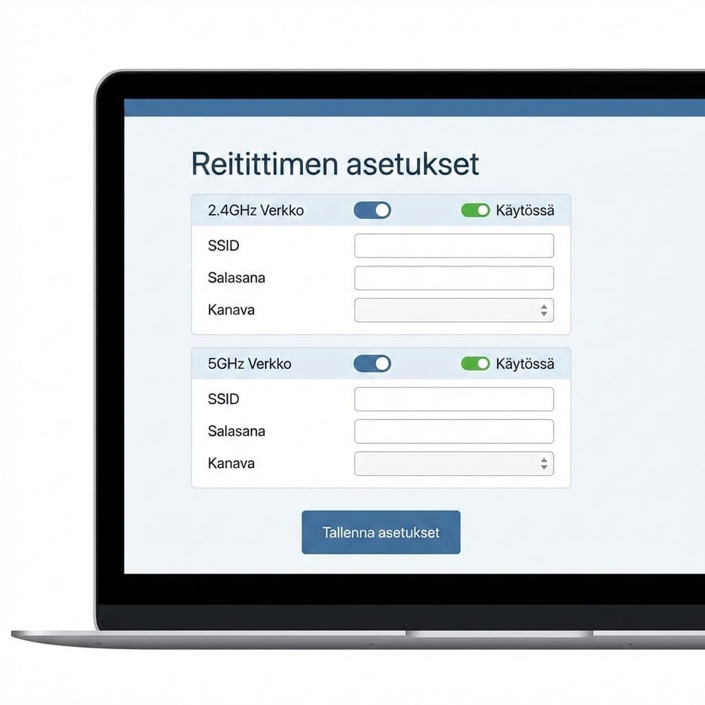 2.4 GHz ja 5 GHz WLAN-taajuudet