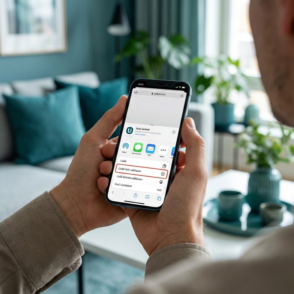 Lisää verkkosivu iPhone aloitusnäytölle