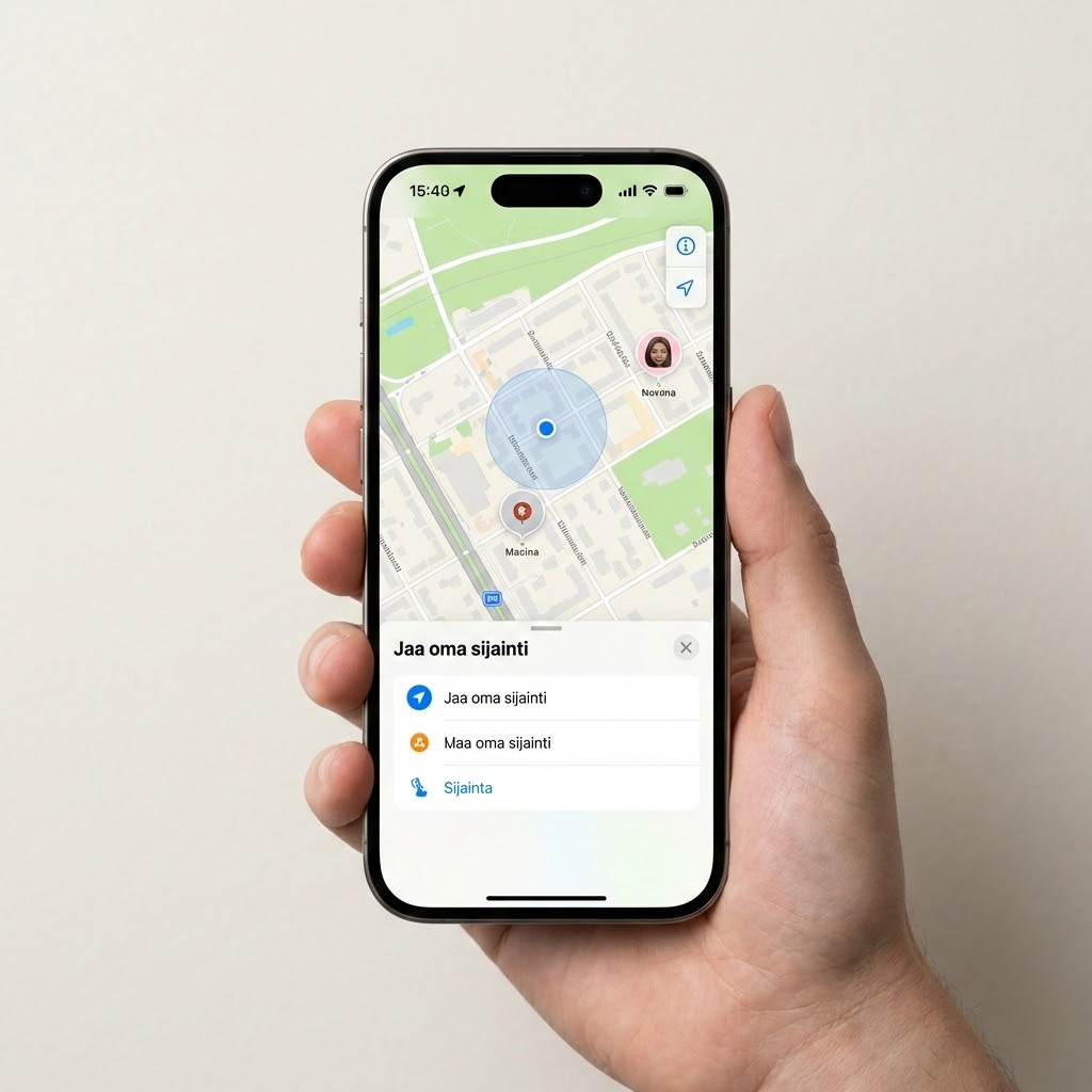Sijainnin jakaminen iPhonella