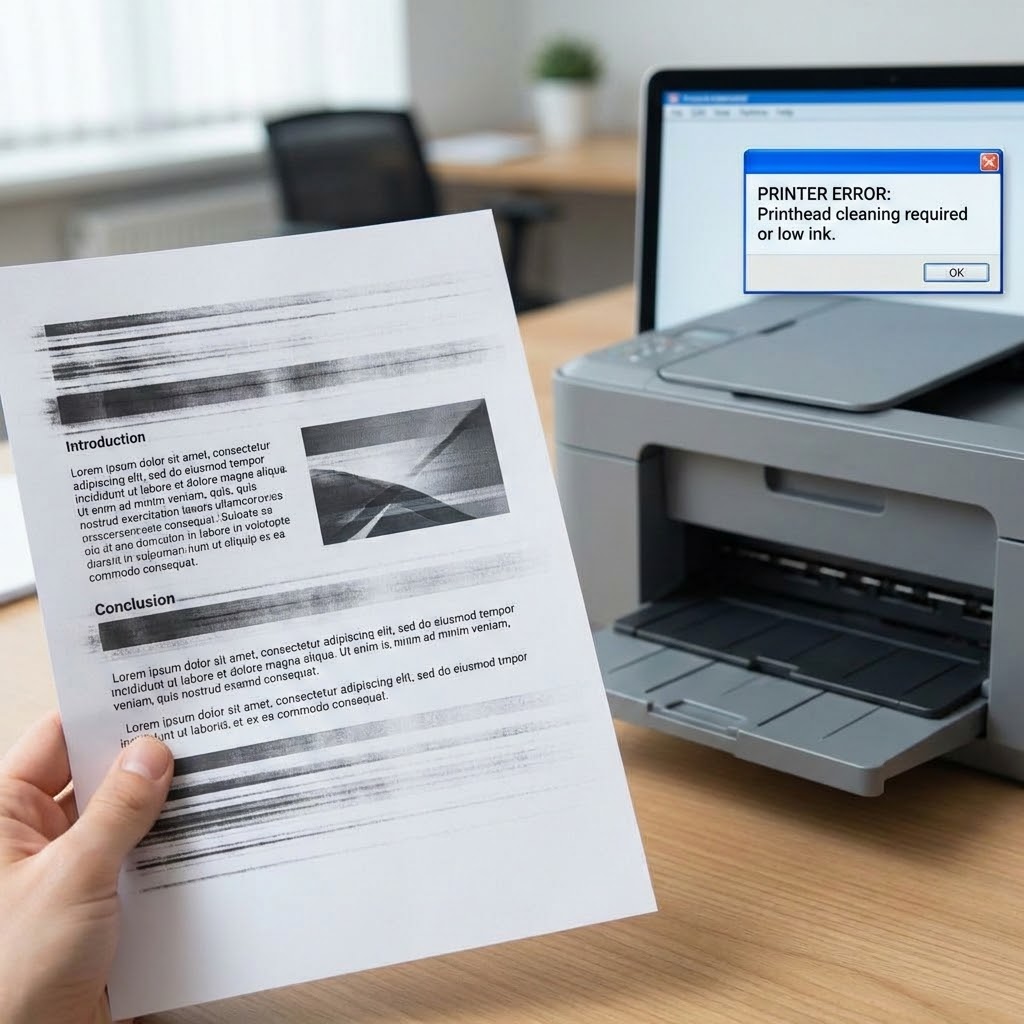 Tulostin jättää raitoja