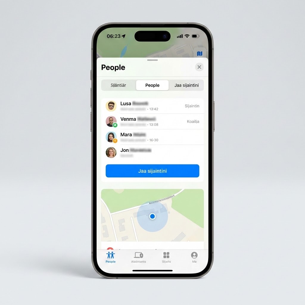 Jaa sijainti Find My -sovelluksella