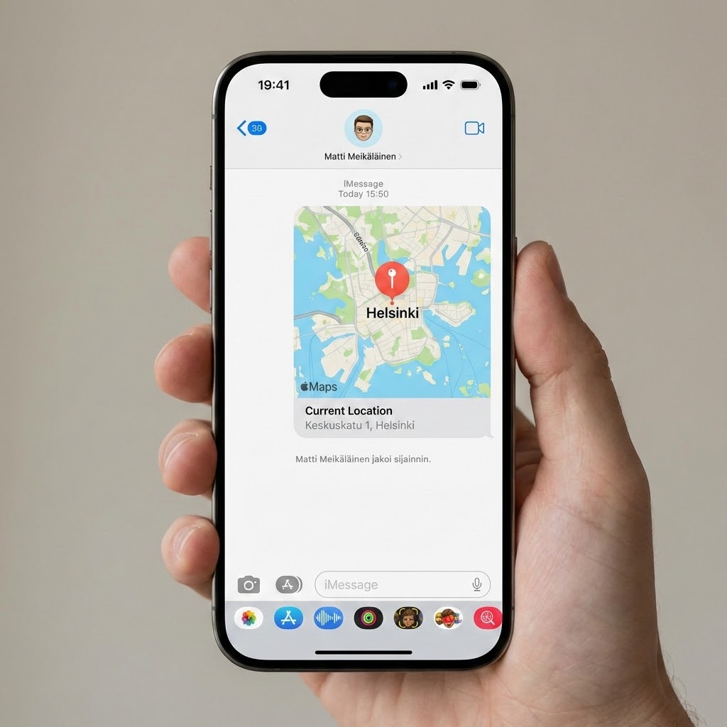 Jaa sijainti Viestit-sovelluksella