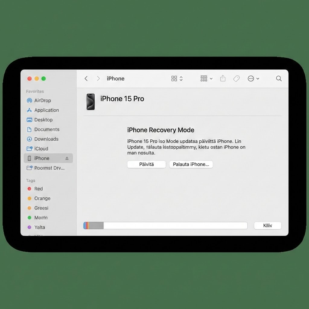 Tyhjennä iPhone Finderista tai iTunesta