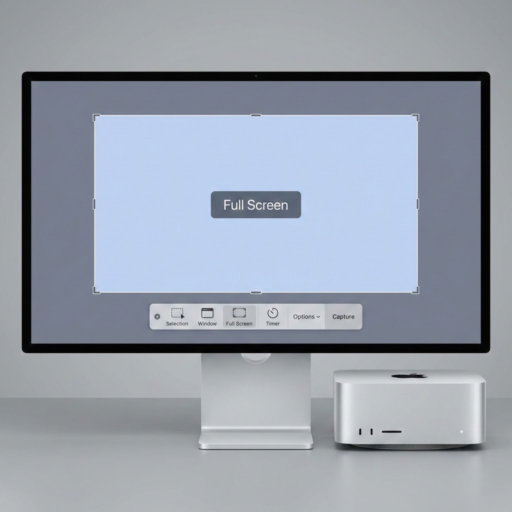 Ota kuvankaappaus koko näytöstä Macilla