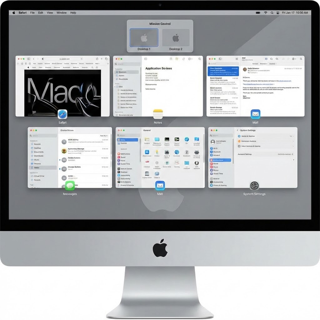 Hallitse ikkunoita Macilla