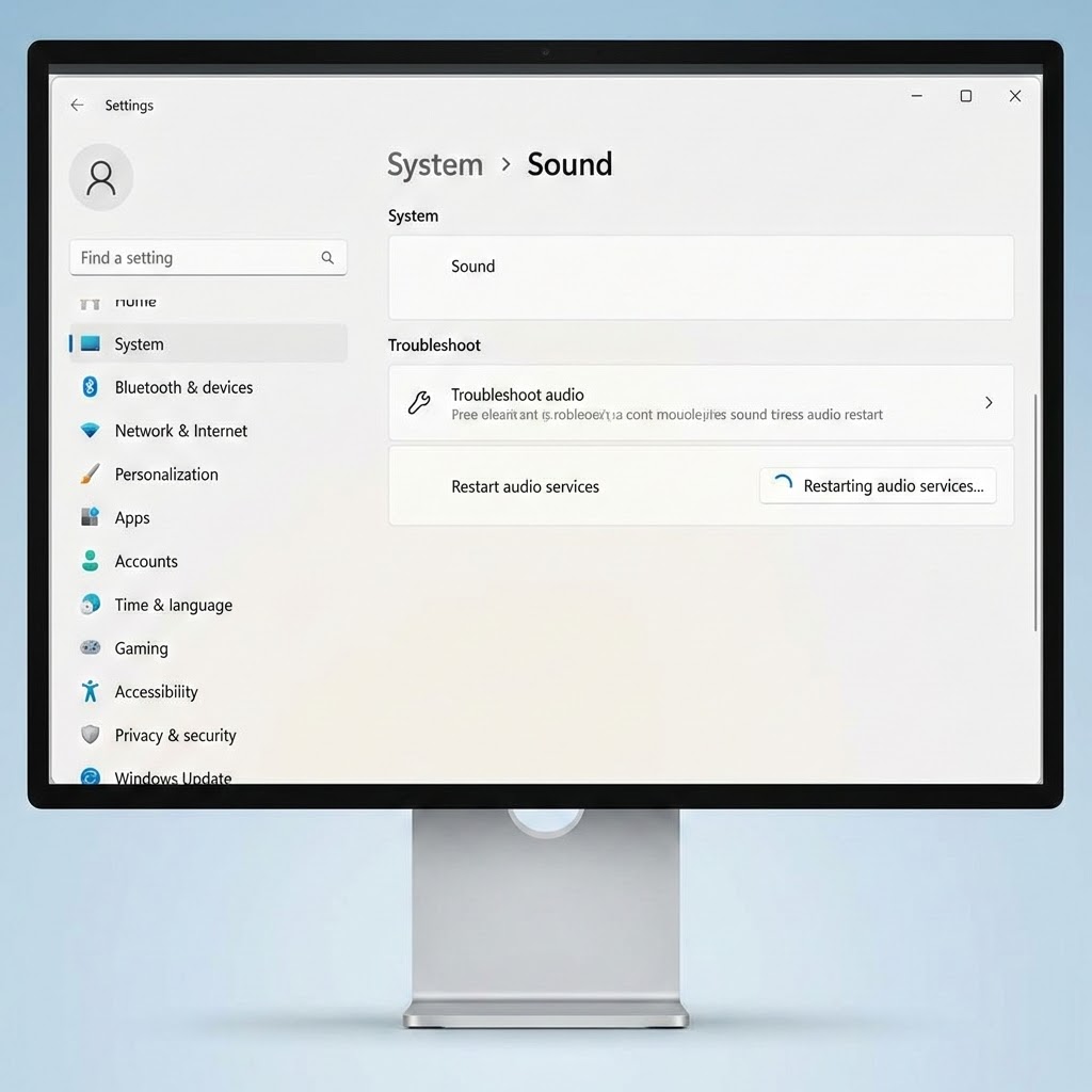 Käynnistä äänipalvelu uudelleen